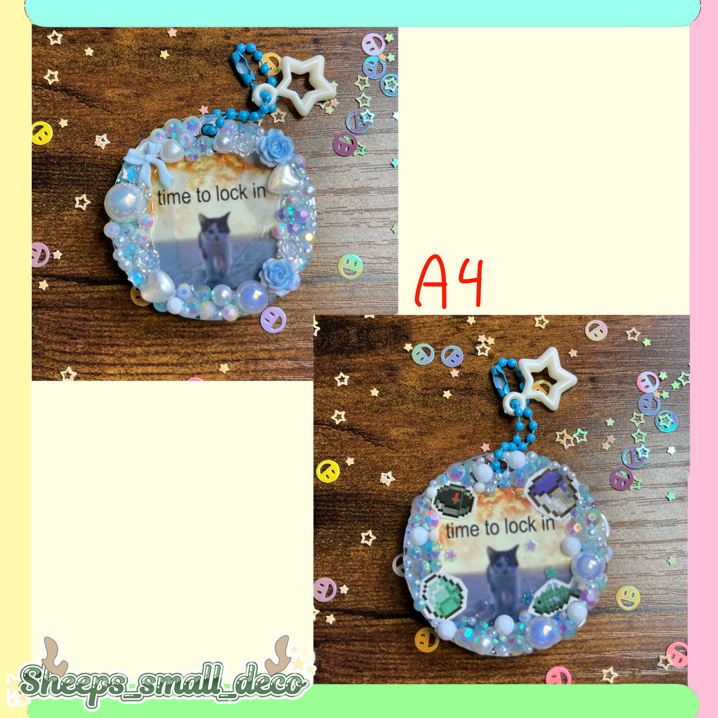 Meme cat keychain/A4