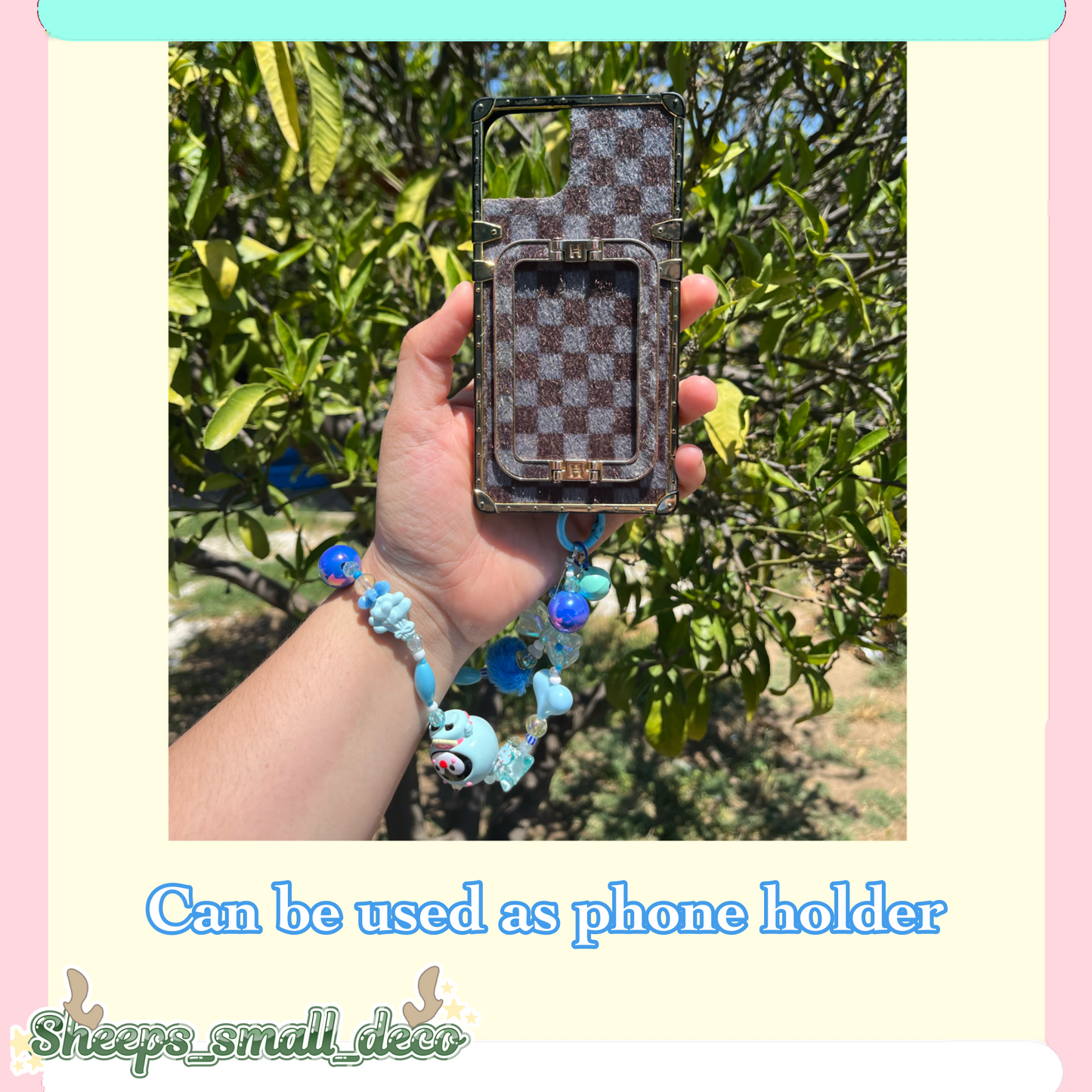 Blue Keychain / phone holder