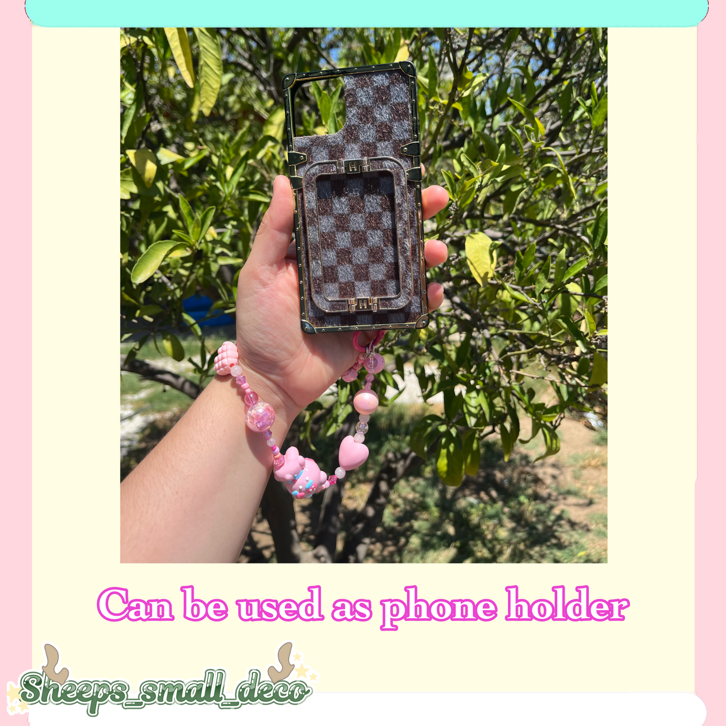 Pink keychain/phone holder