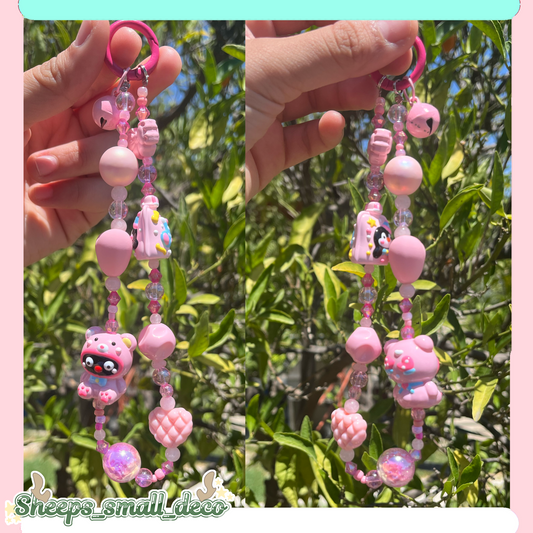 Pink keychain/phone holder